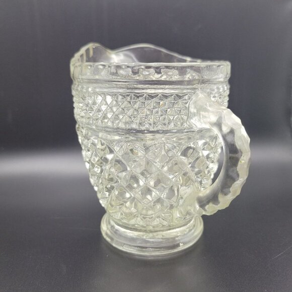 Wexford Glass Creamer Pitcher 4 Inch Tall Textured Handle Vintage Replacement - Picture 2 of 8